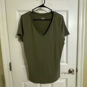 Merona Short Sleeve V-Neck Top in Olive